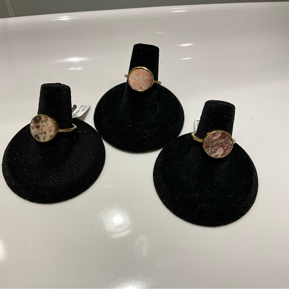 NWT$128 Johnny Was Size 7 Full Moon Jasper Brass Ring